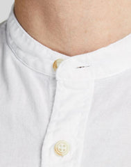 Jack & Jones Band Linen Blend Shirt White