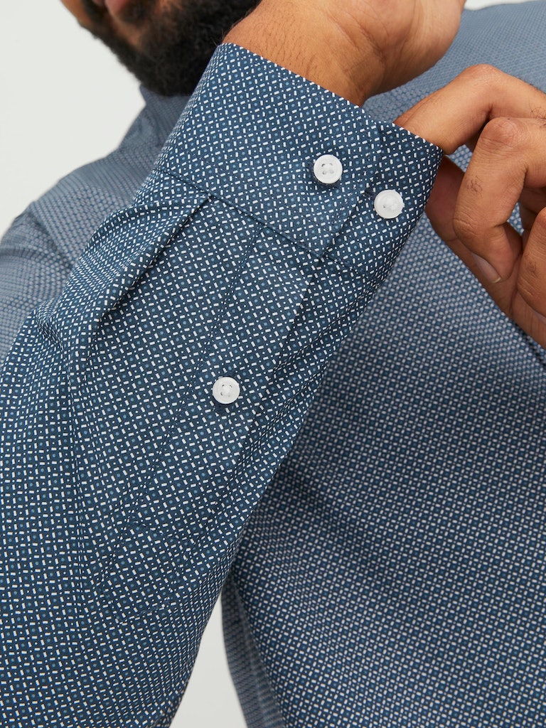 Jack & Jones Blackpool Navy Print Shirt Navy