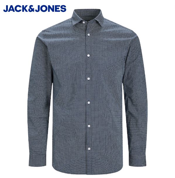 Jack & Jones Blackpool Navy Print Shirt Navy