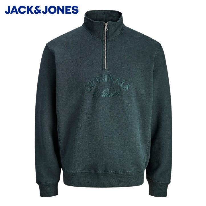 Jack & Jones Bleecker Zip Green Sweater Green