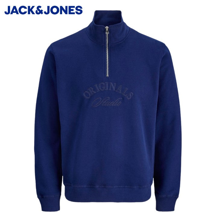 Jack & Jones Bleecker Navy Zip Sweater Navy