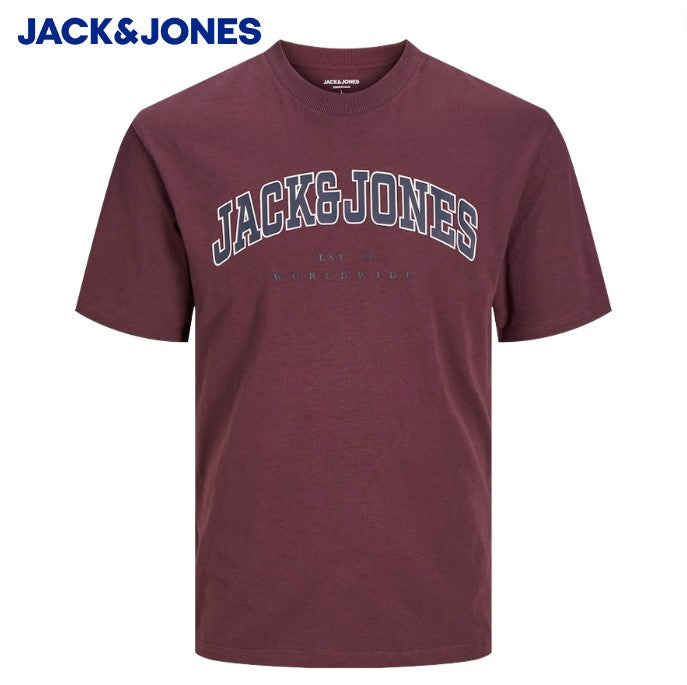 Jack & Jones Caleb Logo Wine Tee Wine