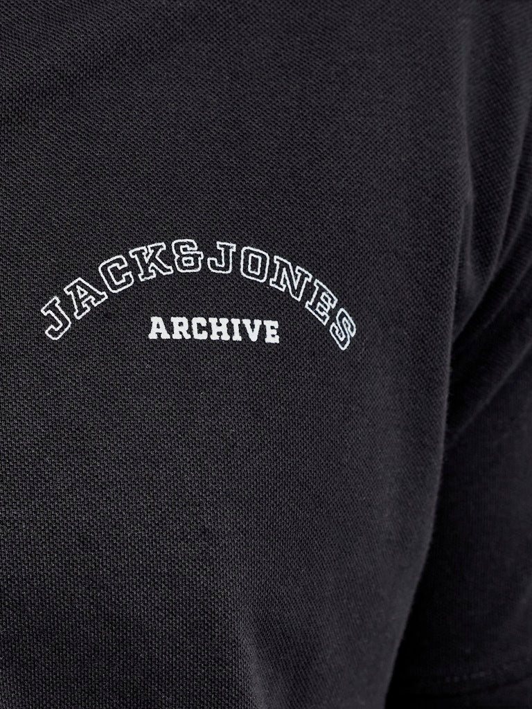 Jack & Jones College Logo Black Polo Black