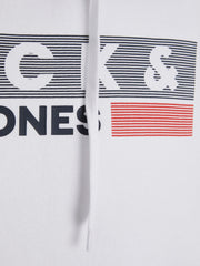 Jack & Jones Corp Logo White Hoodie White