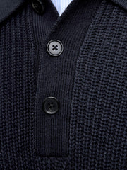 Jack & Jones Kaito Long Sleeve Knit Polo Navy