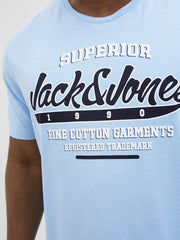 Jack & Jones E-Logo Chambray T-Shirt Blue