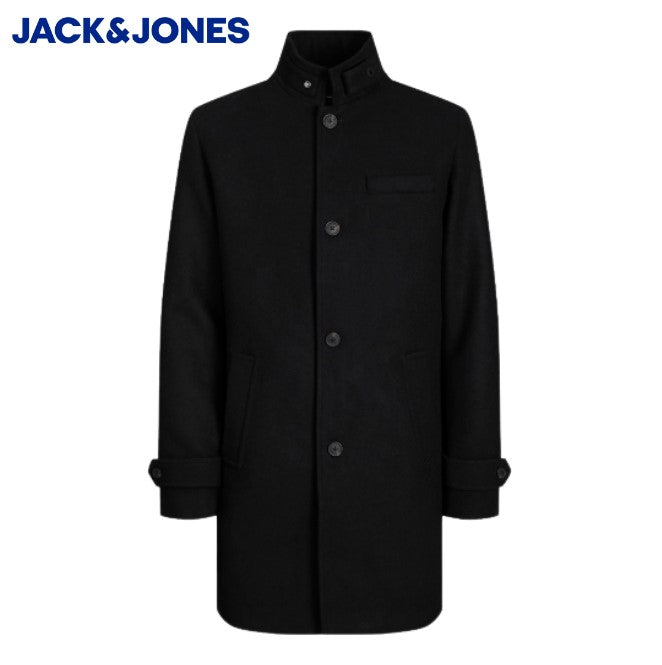 Jack & Jones Melton Black Wool Coat Black