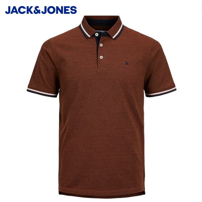 Jack & Jones Paulos Mocha Bisque Polo Rust