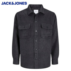 Jack & Jones Ollie Black Twill Overshirt Black