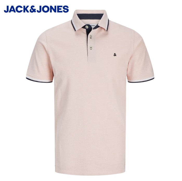 Jack & Jones Paulos Peach Polo Shirt Pink