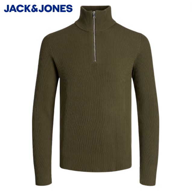 Jack & Jones Perfect 1/4 Zip Green Knit Green