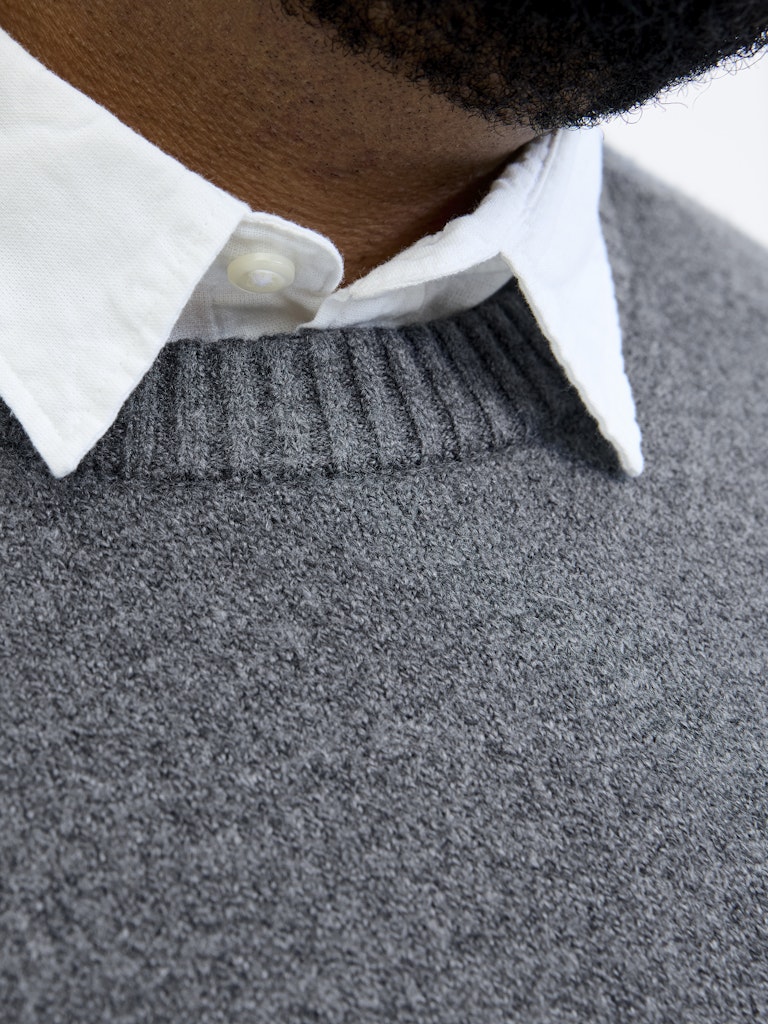 Jack & Jones Rebro Crew Neck Grey Knit Grey