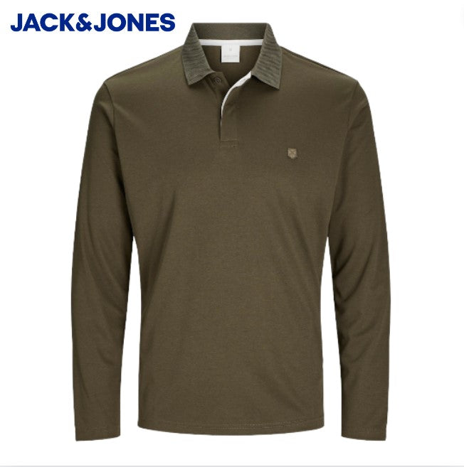 Jack & Jones Rodney Long Sleeve Polo Green