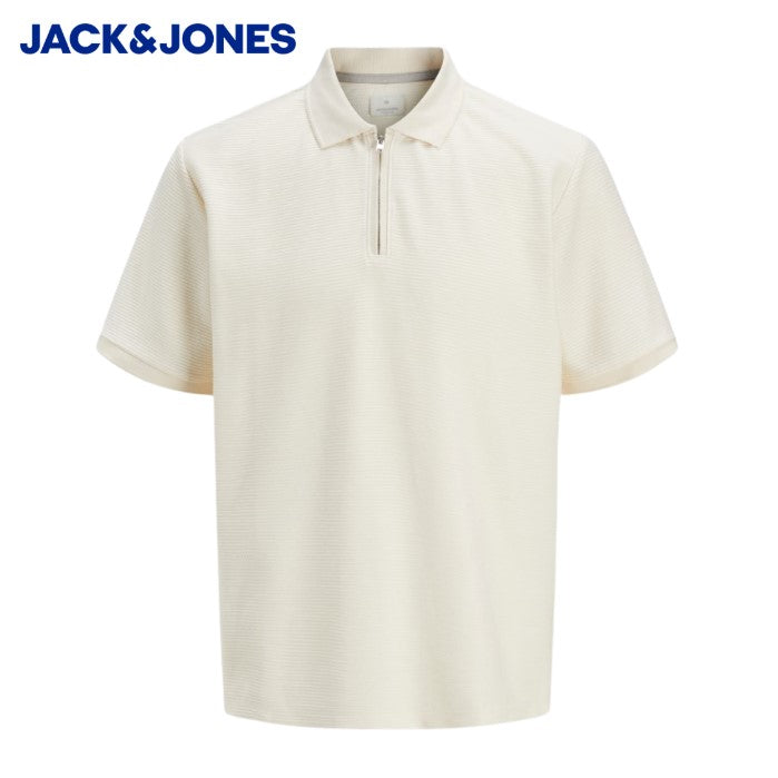 Jack & Jones Ronnie Zip White Polo Shirt White