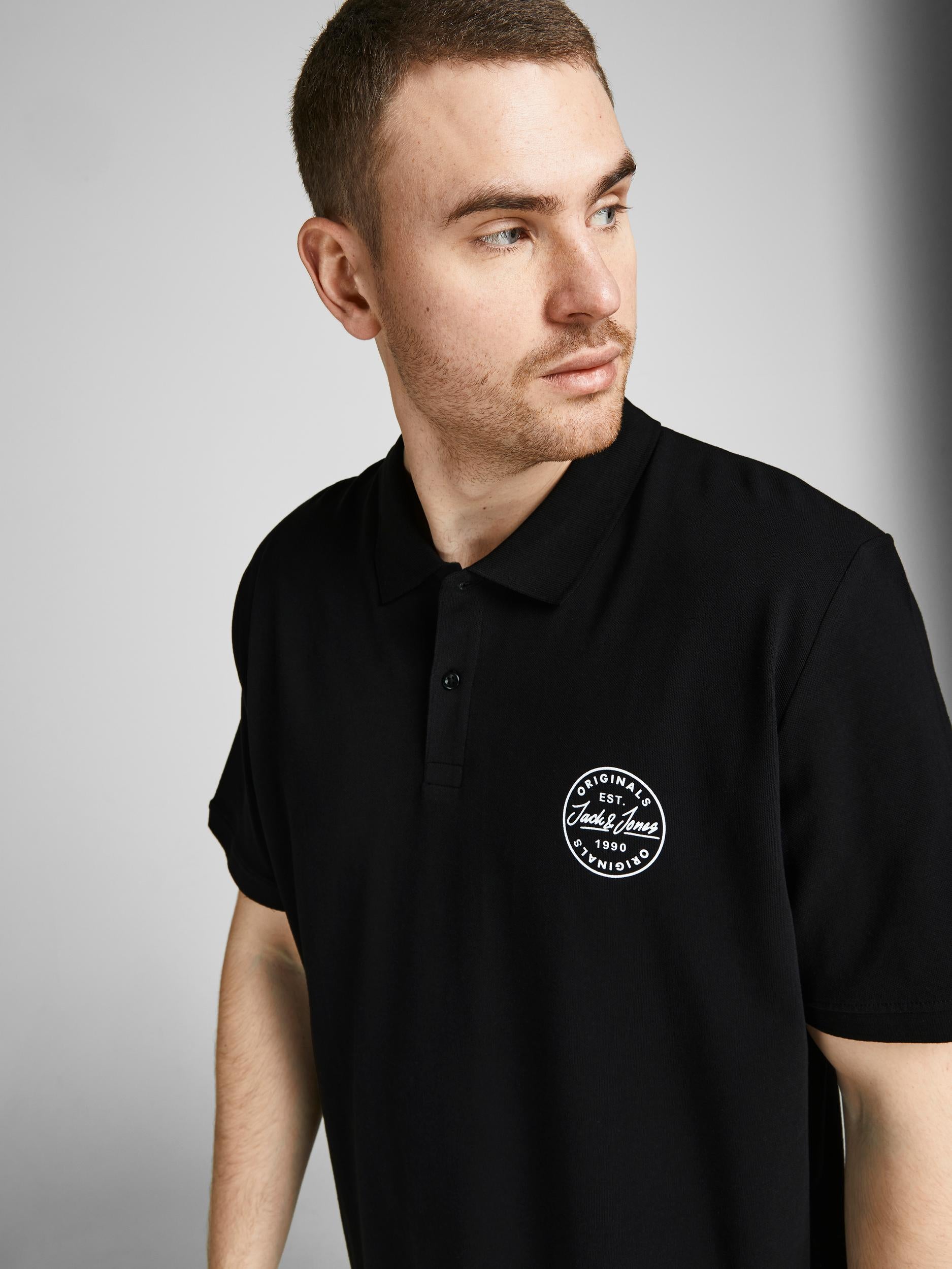 Jack & Jones Shark Black Polo Shirt Black
