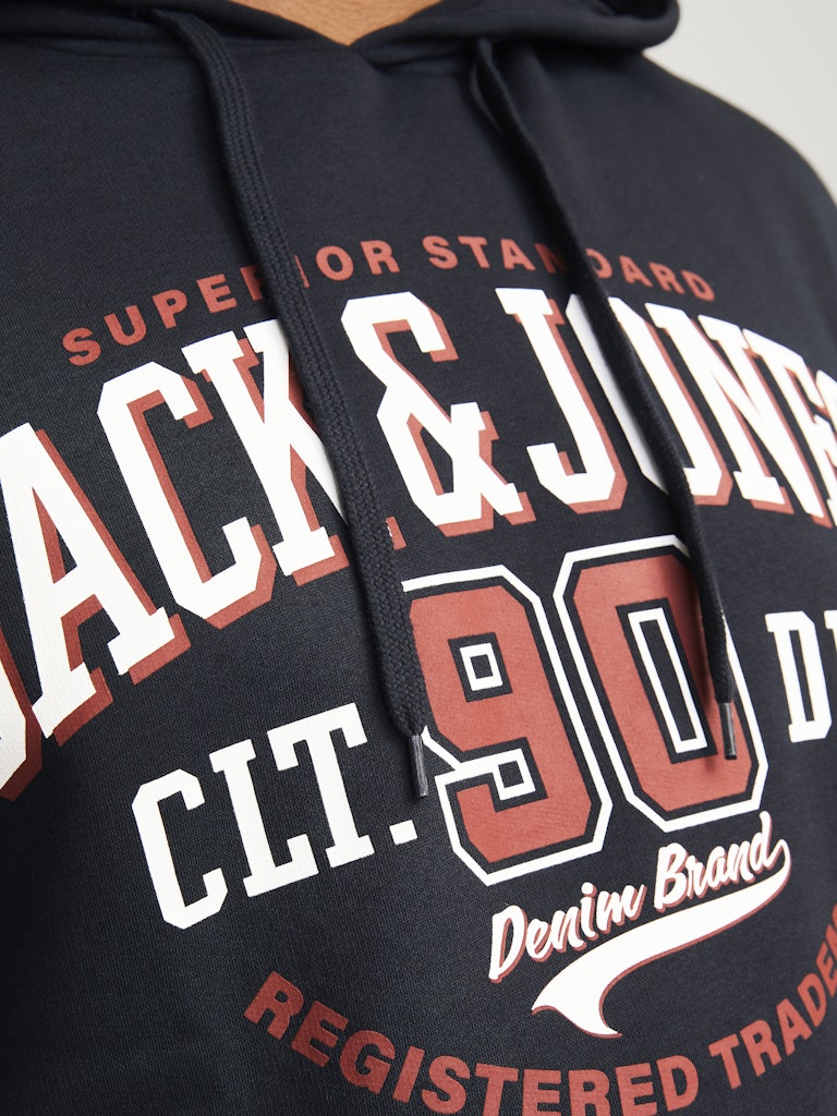 Jack & Jones Sweat Logo Dark Navy Hoodie Navy