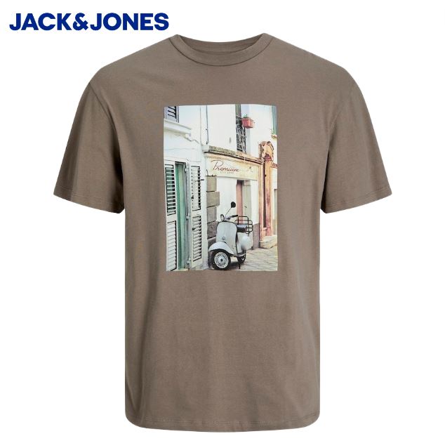Jack & Jones Tobi Photo Print Brown Tee Brown