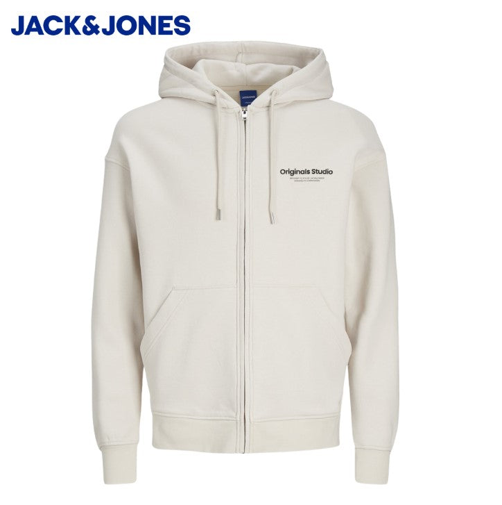 Jack & Jones Vester Full Zip Moon Hoodie Beige