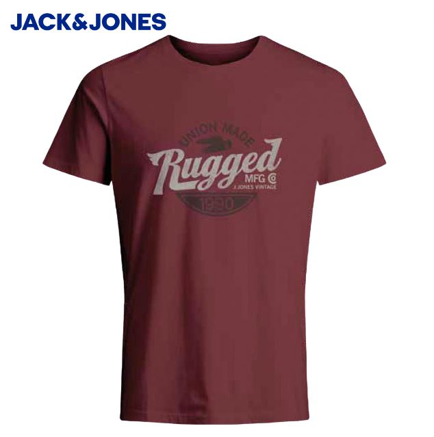 Jack & Jones Vintage Print Brick Red Tee Red