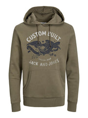 Jack & Jones Fonne Dusty Olive Hoodie Green
