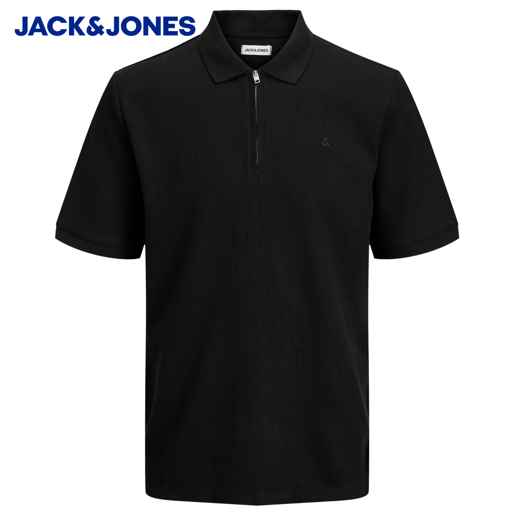 Jack & Jones Austin Zip Black Polo Black