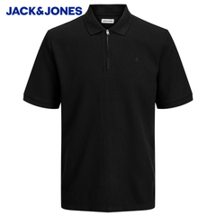 Jack & Jones Austin Zip Black Polo Black