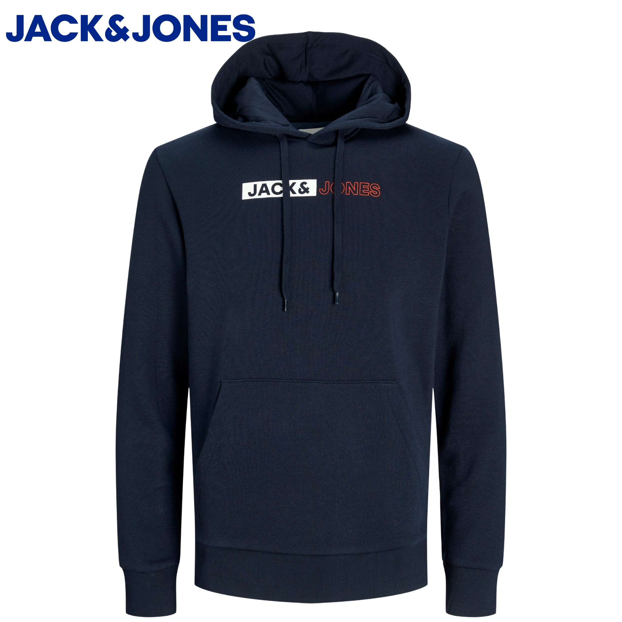 Jack & Jones Corp Play Logo Navy Hoodie Navy