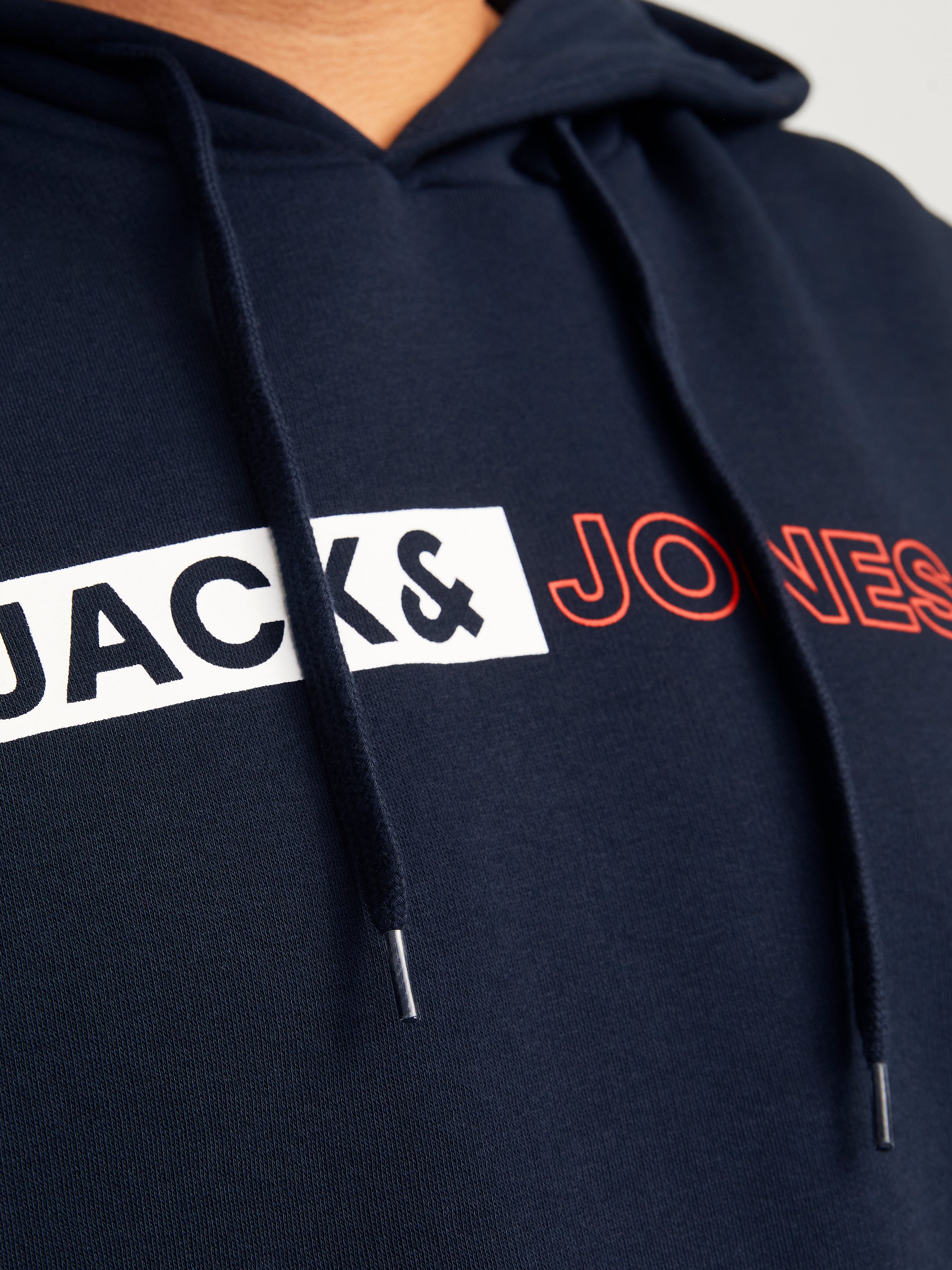 Jack & Jones Corp Play Logo Navy Hoodie Navy