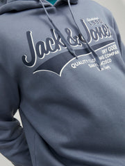 Jack & Jones Elogo Grey Sweat Hoodie Grey