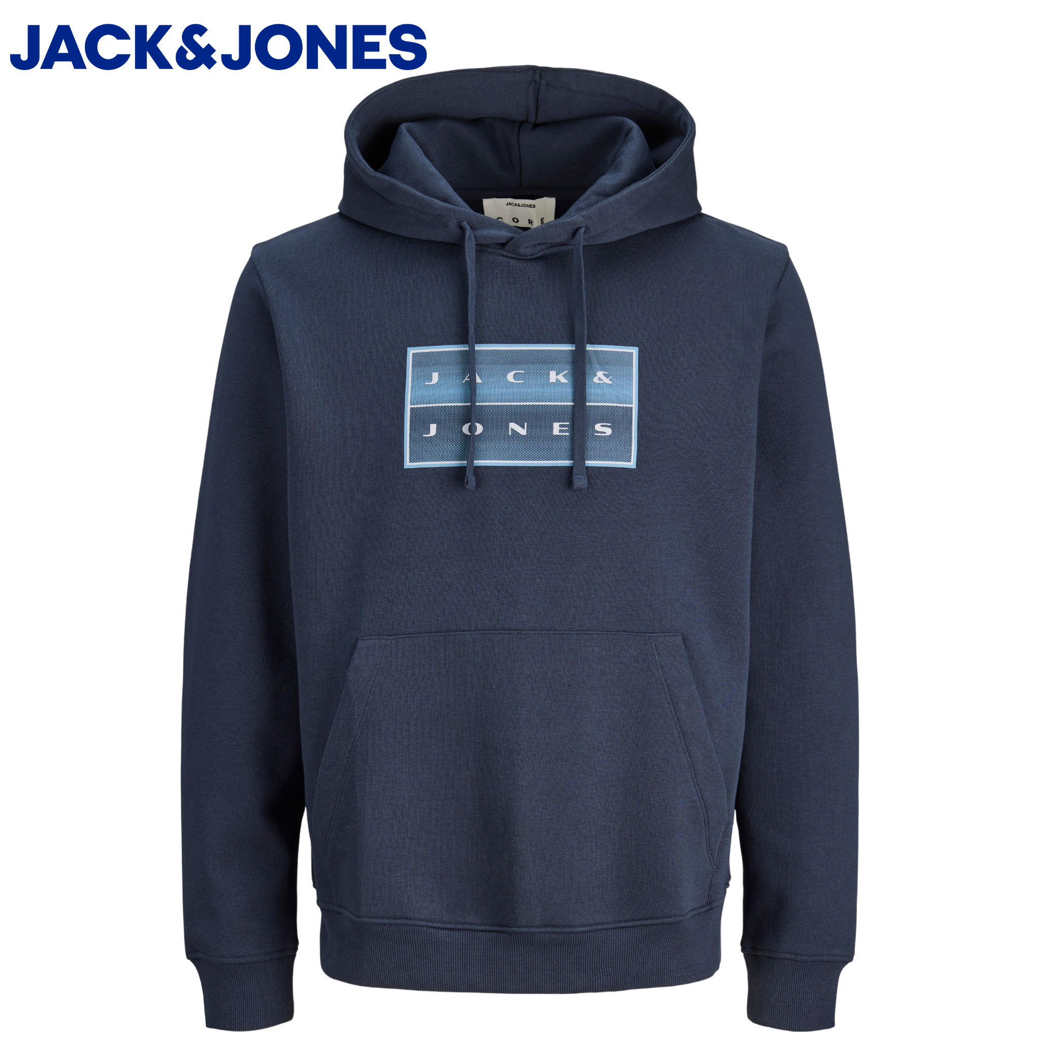 Jack & Jones Fusion Logo Space Hoodie Navy
