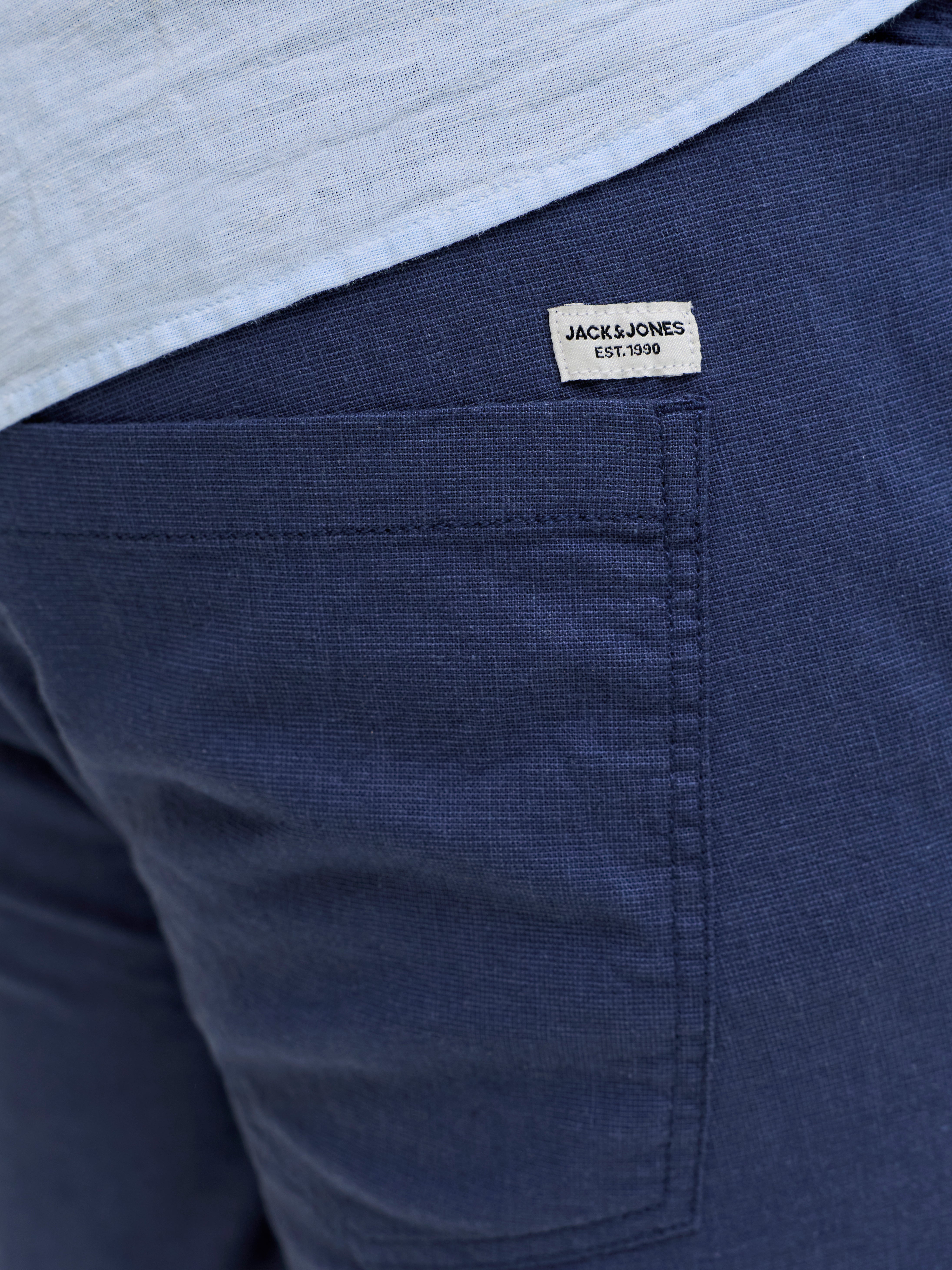 Jack & Jones Kane Linen Mix Navy Joggers Navy