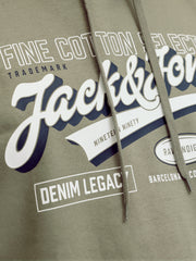 Jack & Jones Logo Vetiver Hoodie Green