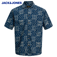 Jack & Jones Lyon Print Dobby Shirt Navy