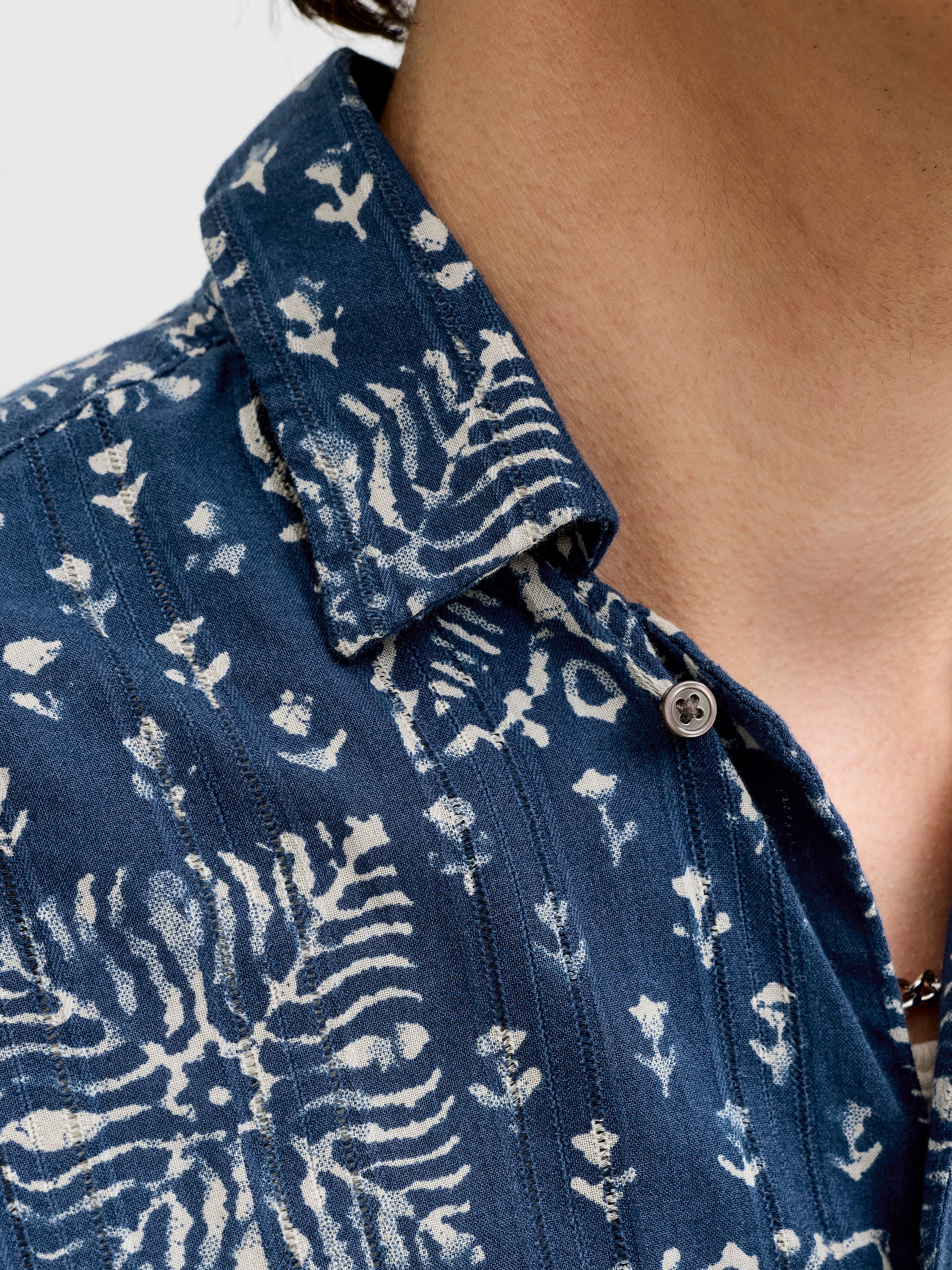 Jack & Jones Lyon Print Dobby Shirt Navy