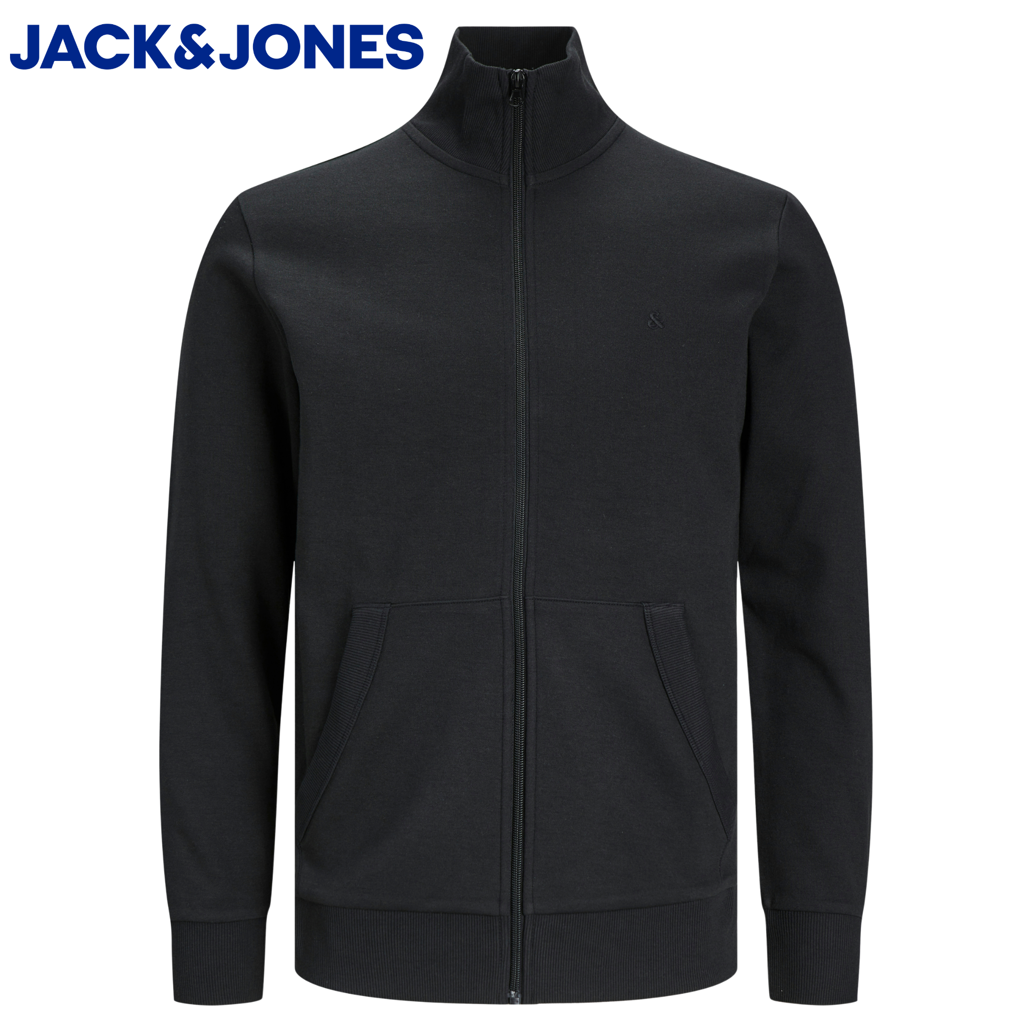 Jack & Jones Paulos Black Full Zip Sweat Black