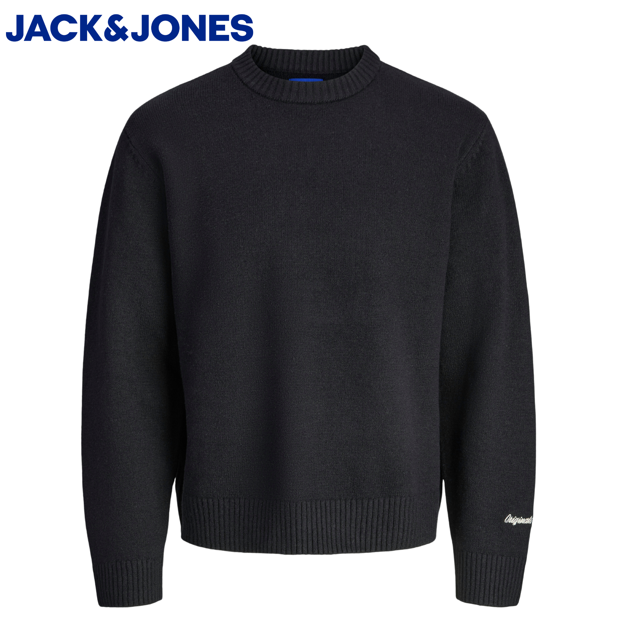 Jack & Jones Rebro Crew Neck Black Knit Black