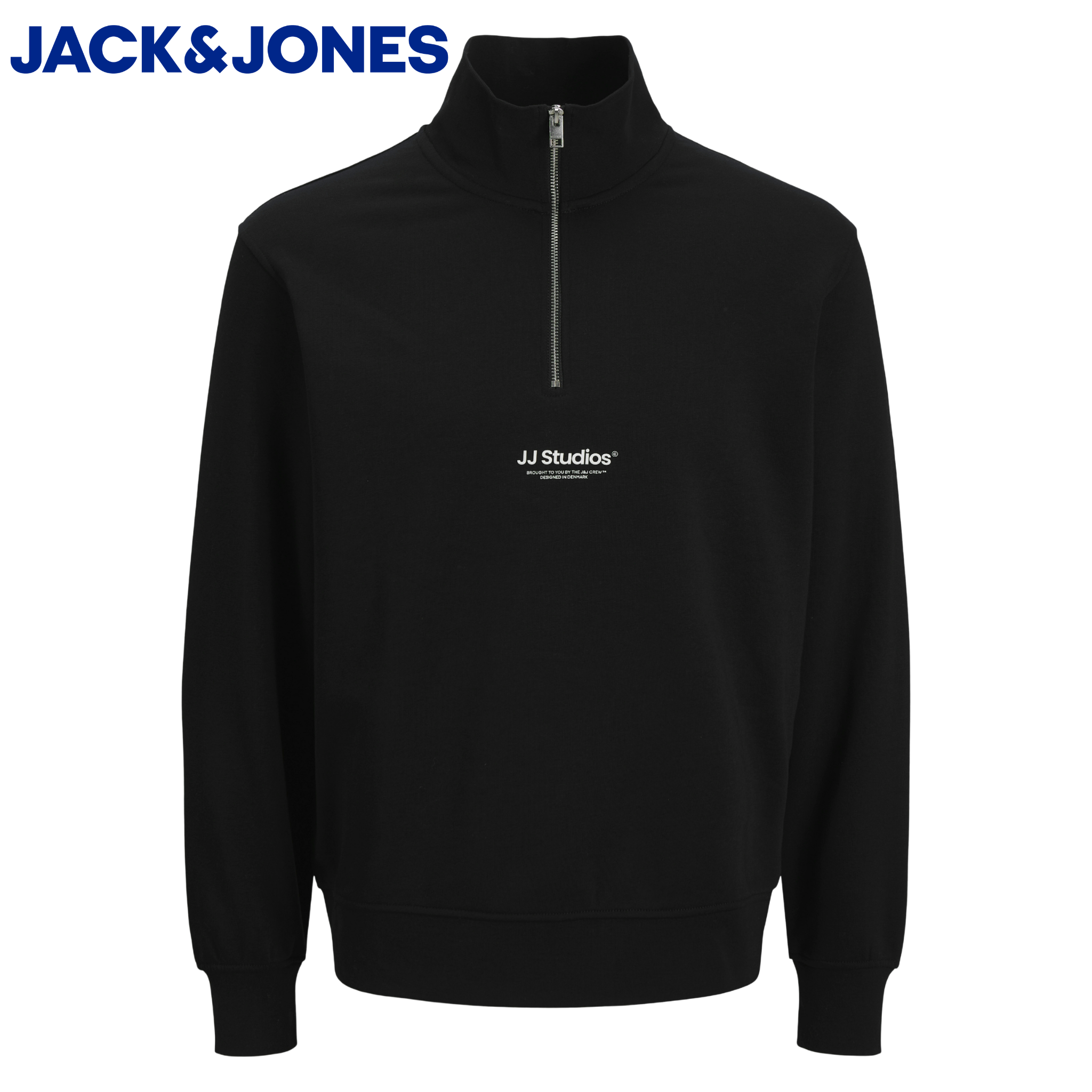 Jack & Jones Soho Quarter Zip Sweater Black