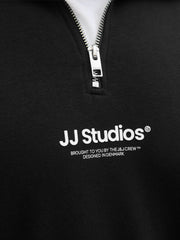 Jack & Jones Soho Quarter Zip Sweater Black