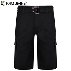 Kam Belted Cargo Shorts Black