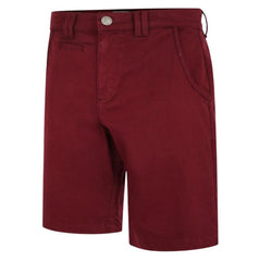 Kam Belted Stretch Wine Chino Shorts Wine