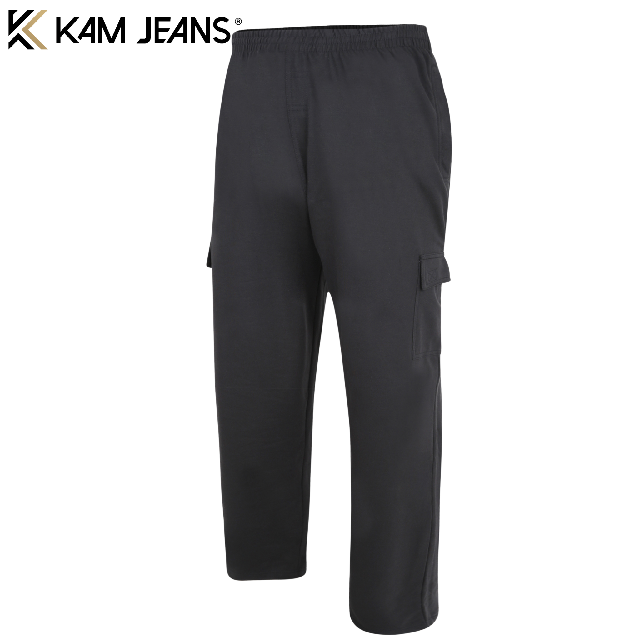 Kam Lightweight Cargo Black Joggers Black