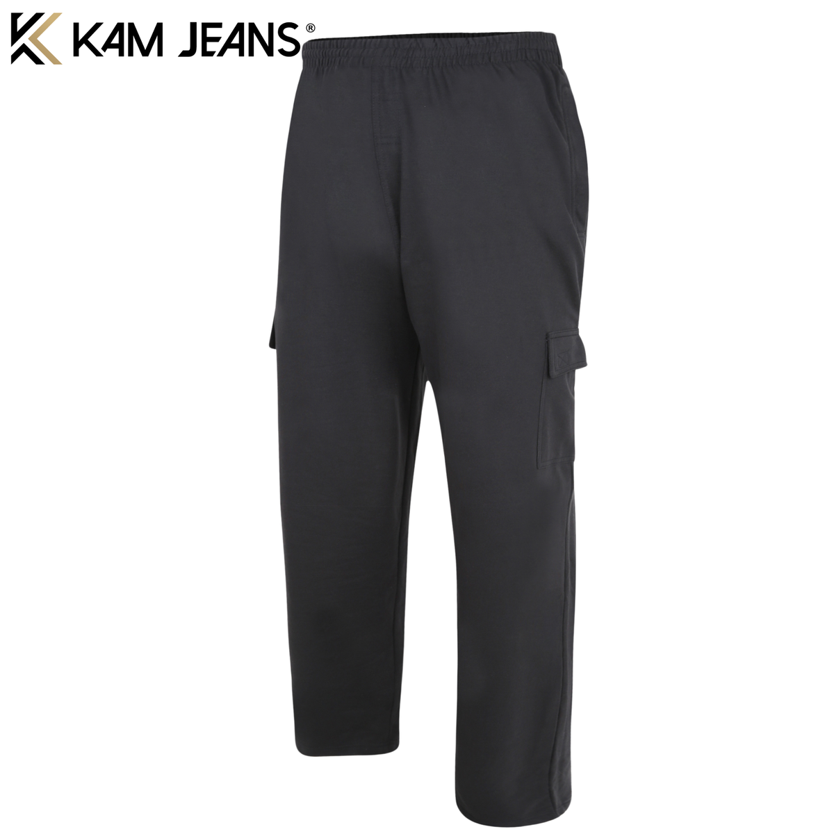 Kam Lightweight Cargo Black Joggers Black
