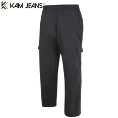 Kam Lightweight Cargo Black Joggers Black