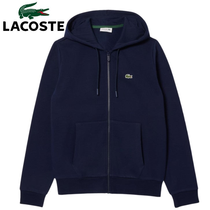 Lacoste Brushed Fleece Full Zip Hoodie Navy