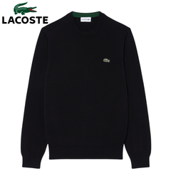 Lacoste Crew Neck Black Cotton Knit Black