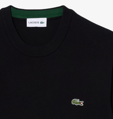 Lacoste Crew Neck Black Cotton Knit Black