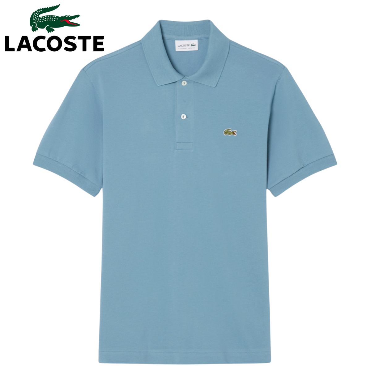 Lacoste Petit Pique Grey Blue Polo Shirt Blue
