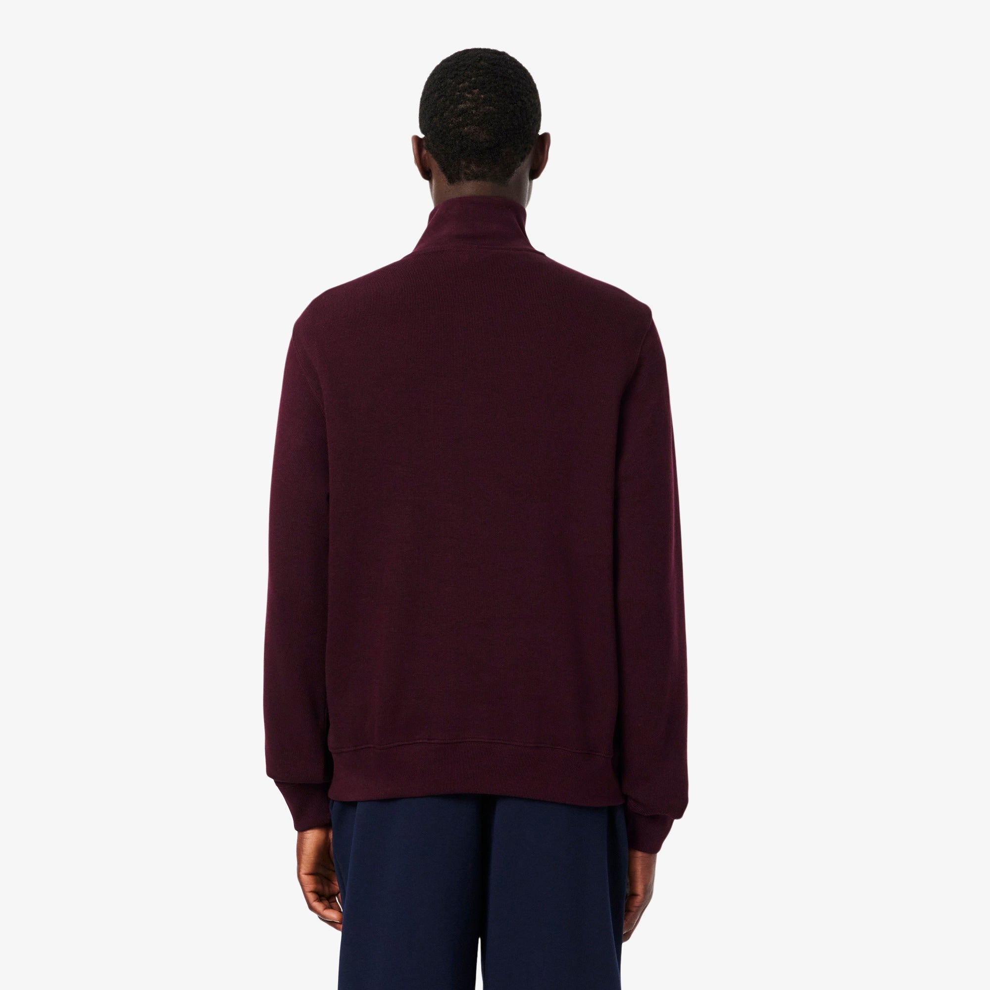 Lacoste Highneck Zip Burgundy Sweatshirt Wine