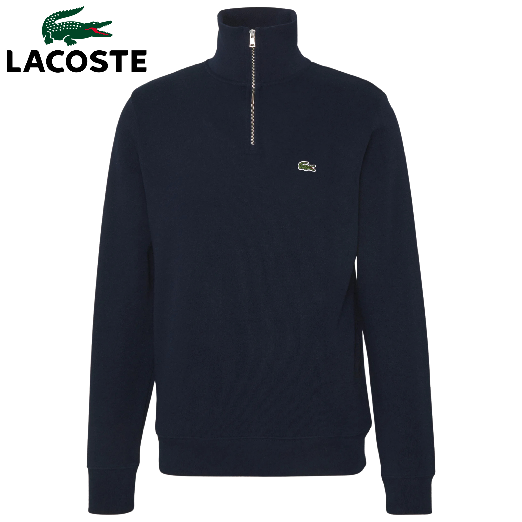 Lacoste High Neck Quarter Zip Navy Sweat Navy