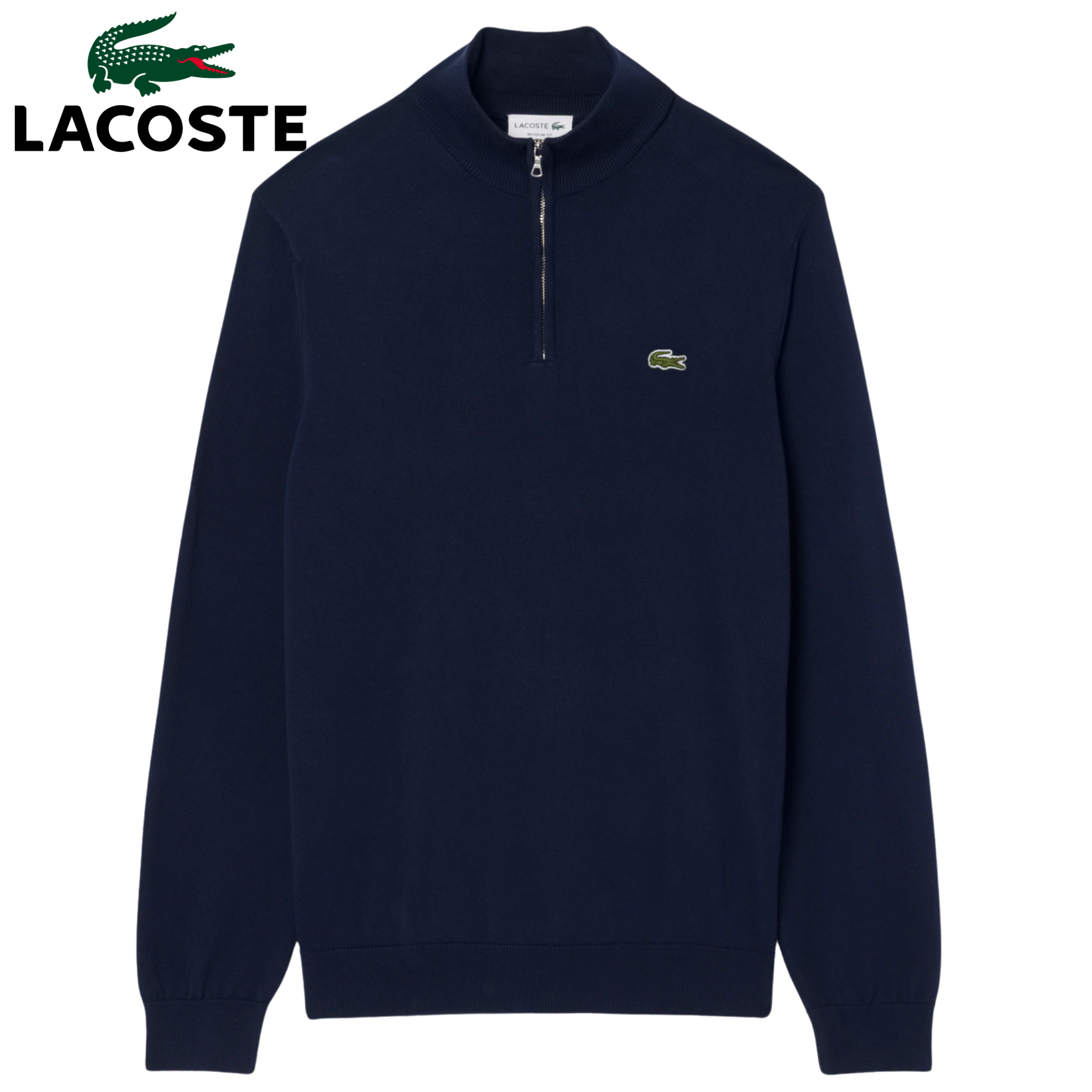 Lacoste Quarter Zip Navy Sweater Navy